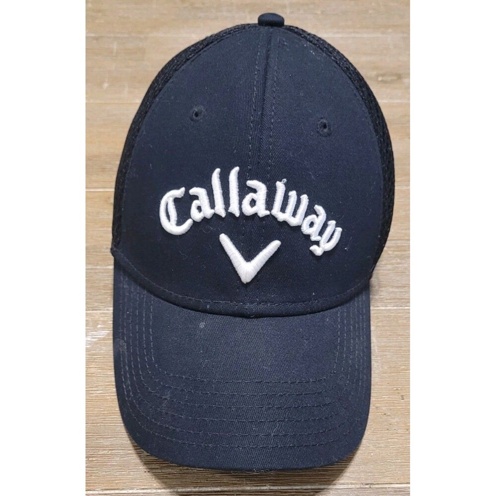 Callaway Golf Cap Big Bertha Tour Authentic Black Strapback Hat Preformance